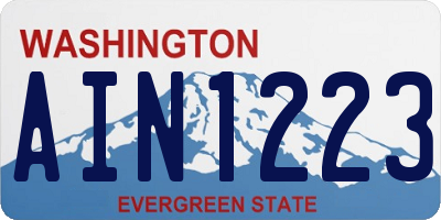WA license plate AIN1223