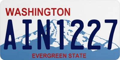 WA license plate AIN1227