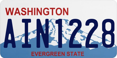 WA license plate AIN1228