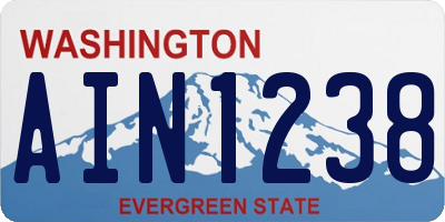 WA license plate AIN1238
