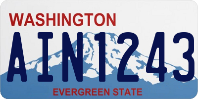 WA license plate AIN1243