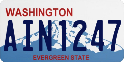 WA license plate AIN1247