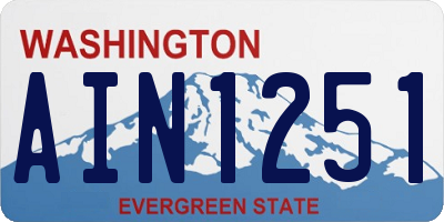 WA license plate AIN1251