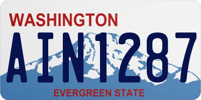 WA license plate AIN1287