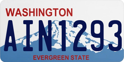 WA license plate AIN1293