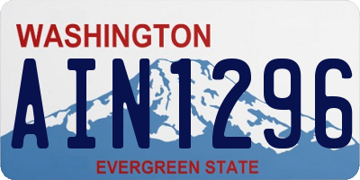 WA license plate AIN1296