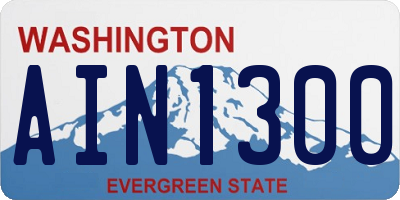 WA license plate AIN1300