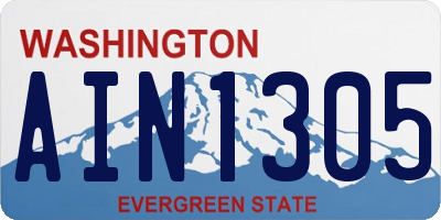 WA license plate AIN1305