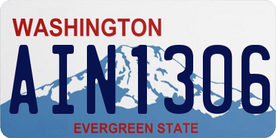 WA license plate AIN1306