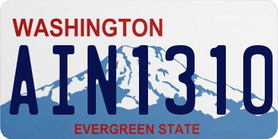 WA license plate AIN1310