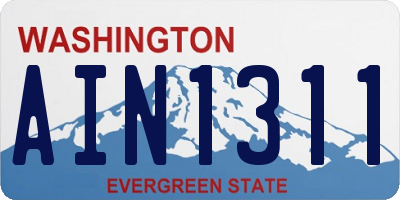 WA license plate AIN1311