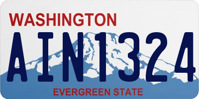WA license plate AIN1324