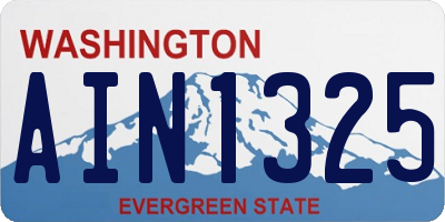 WA license plate AIN1325