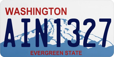 WA license plate AIN1327