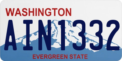 WA license plate AIN1332