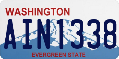 WA license plate AIN1338