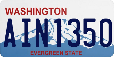 WA license plate AIN1350