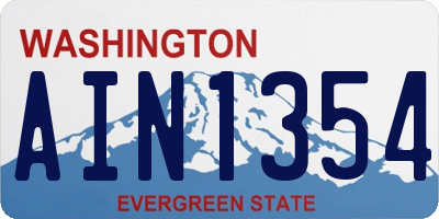 WA license plate AIN1354