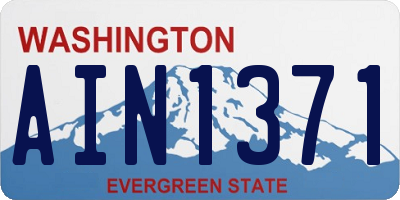 WA license plate AIN1371