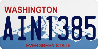 WA license plate AIN1385