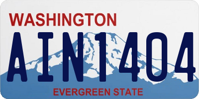 WA license plate AIN1404