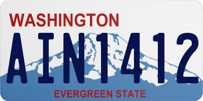 WA license plate AIN1412