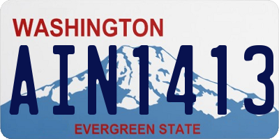 WA license plate AIN1413