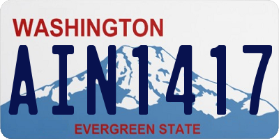 WA license plate AIN1417
