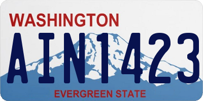 WA license plate AIN1423