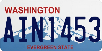 WA license plate AIN1453