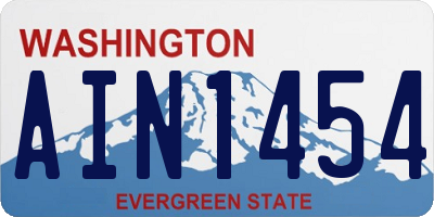 WA license plate AIN1454