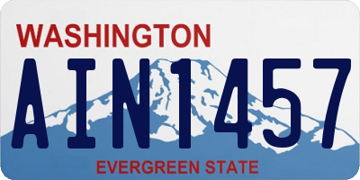 WA license plate AIN1457