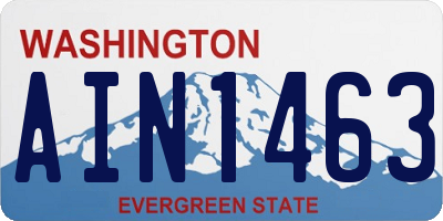 WA license plate AIN1463