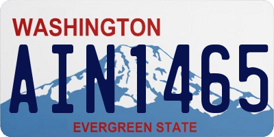 WA license plate AIN1465