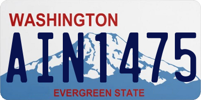 WA license plate AIN1475