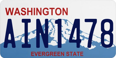 WA license plate AIN1478