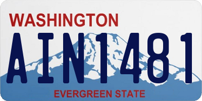 WA license plate AIN1481