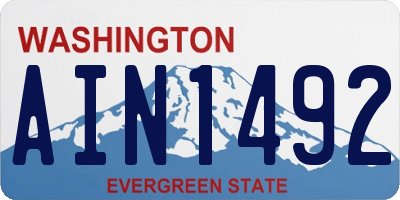WA license plate AIN1492