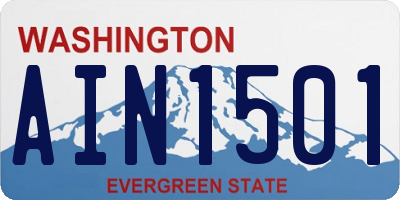 WA license plate AIN1501