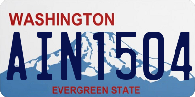 WA license plate AIN1504
