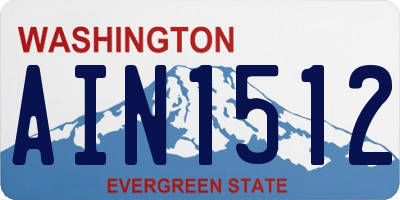 WA license plate AIN1512