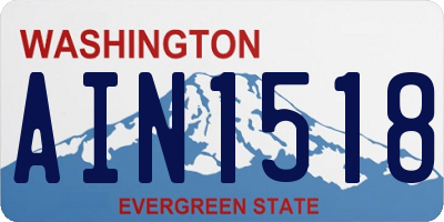 WA license plate AIN1518