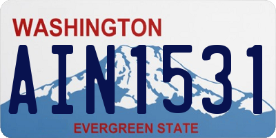 WA license plate AIN1531