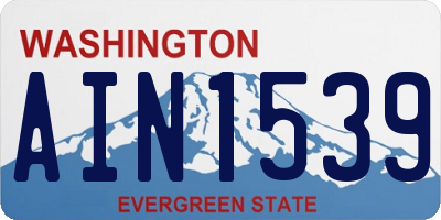 WA license plate AIN1539