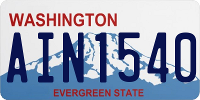 WA license plate AIN1540