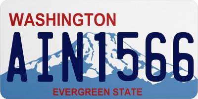 WA license plate AIN1566