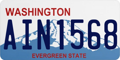 WA license plate AIN1568