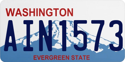 WA license plate AIN1573