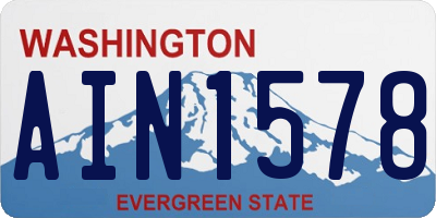 WA license plate AIN1578