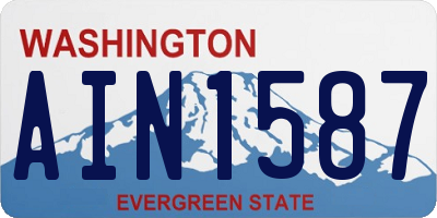 WA license plate AIN1587